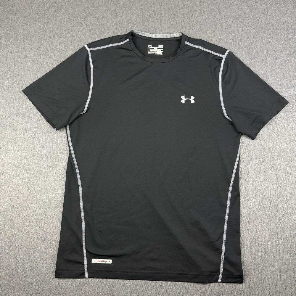 Under Armour Fitted Heatgear Black T-Shirt Men's Size L Lightweight